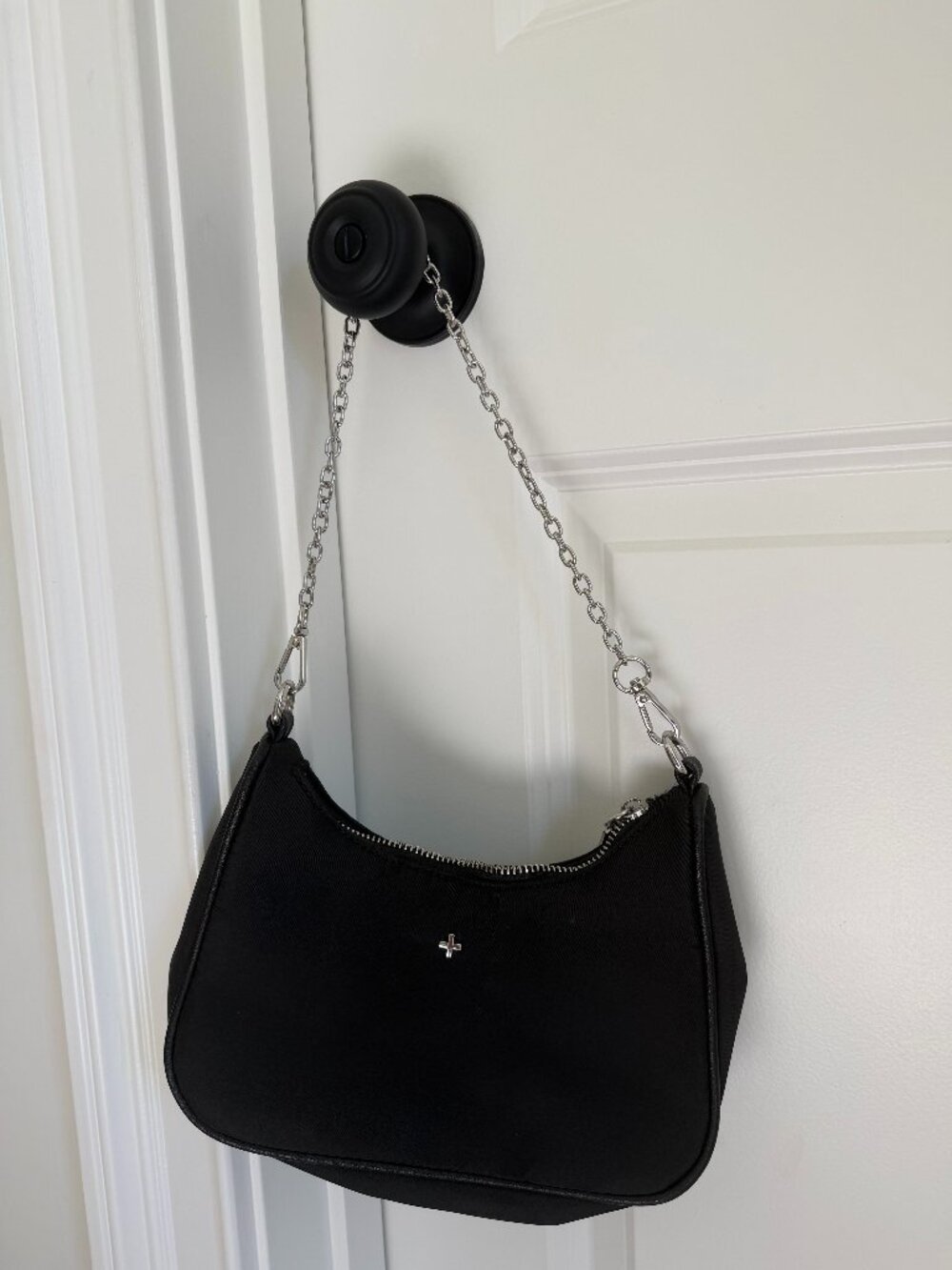 Peta + Jain black shoulder bag with silver chain